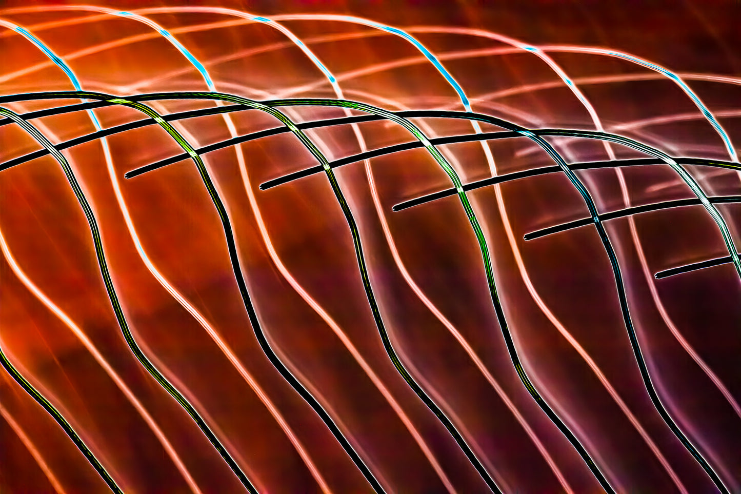 "Arcing Parallels on Red" photo art print