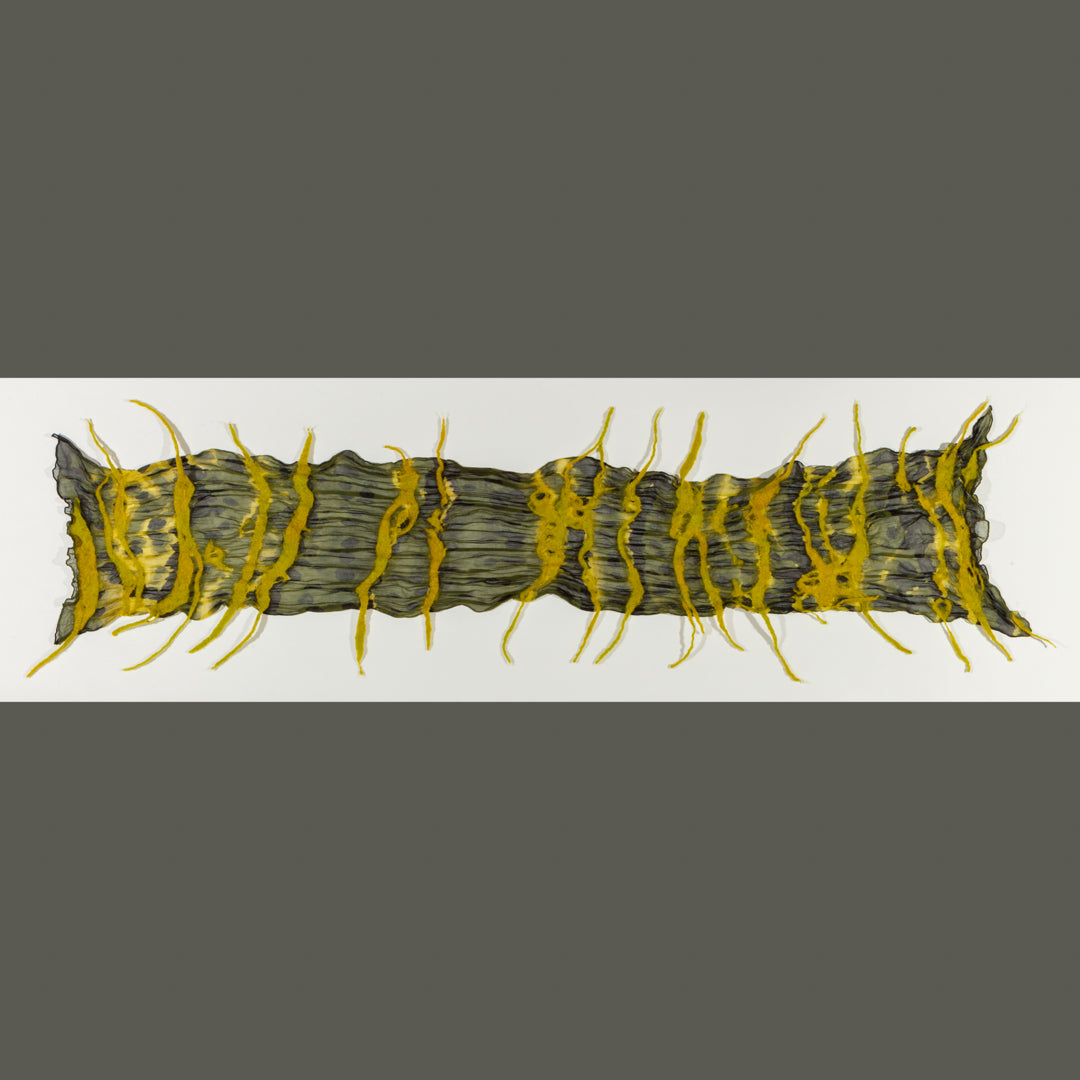 Freeform Hand-Felted Merino Wool on Silk Chiffon Scarf - Made to Order