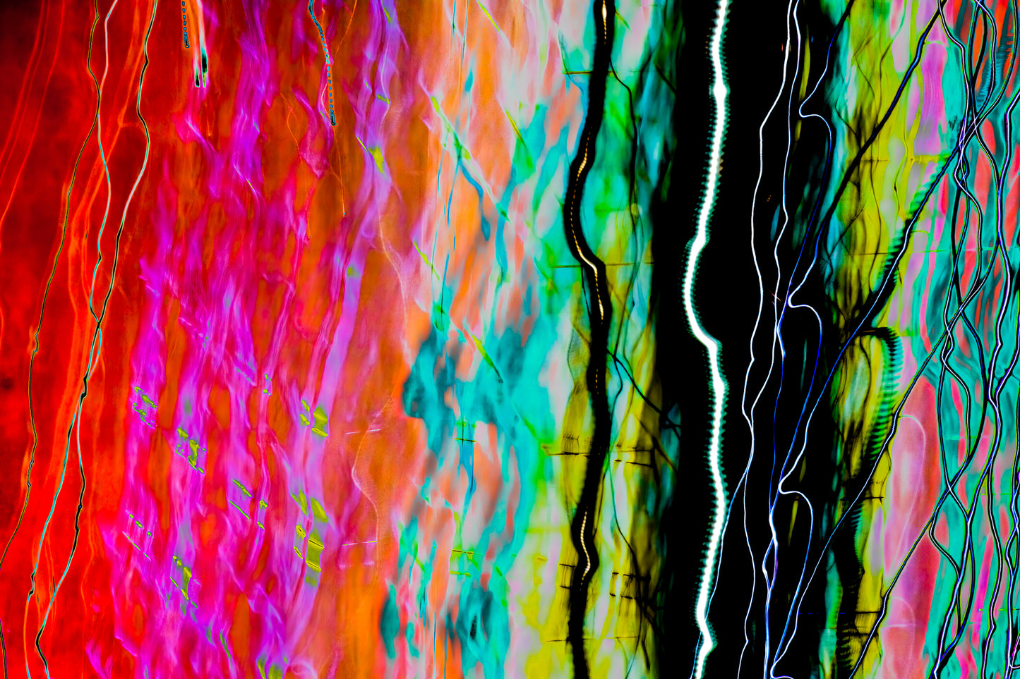 "Shifting Electric Color Fields Red to Aqua" photo art print