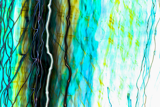 "Shifting Electric Color Fields Aqua to White" photo art print